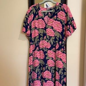 ASOS Navy and Pink Floral Dress